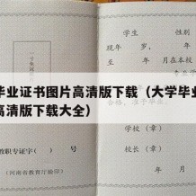 大学毕业证书图片高清版下载（大学毕业证书图片高清版下载大全）