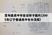 宽甸县高中毕业证样子图片(2005年辽宁普通高中补办流程）