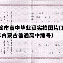 赤峰市高中毕业证实拍图片(1996年内蒙古普通高中编号）