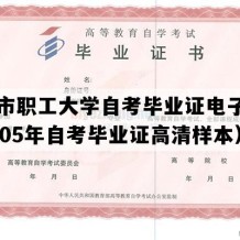 合肥市职工大学自考毕业证电子版图（2005年自考毕业证高清样本）