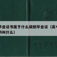 高中毕业证书属于什么级别毕业证（高中的毕业证书叫什么）