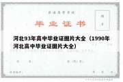 河北93年高中毕业证图片大全（1990年河北高中毕业证图片大全）