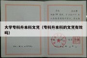 大学专科升本科文凭（专科升本科的文凭有效吗）