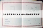 什么是自考专科文凭（什么是自考大专学历）