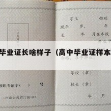 高中毕业证长啥样子（高中毕业证样本图2020）