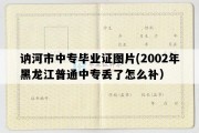 讷河市中专毕业证图片(2002年黑龙江普通中专丢了怎么补）