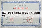 高中文凭怎么出国留学（高中毕业怎么出国留学）