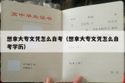 想拿大专文凭怎么自考（想拿大专文凭怎么自考学历）