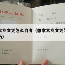 想拿大专文凭怎么自考（想拿大专文凭怎么自考学历）