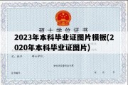 2023年本科毕业证图片模板(2020年本科毕业证图片)