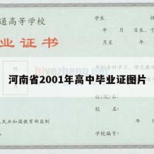 河南省2001年高中毕业证图片