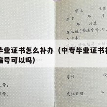 中专毕业证书怎么补办（中专毕业证书补办的没有编号可以吗）