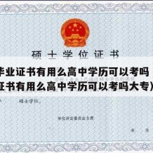 高中毕业证书有用么高中学历可以考吗（高中毕业证书有用么高中学历可以考吗大专）