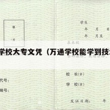 万通学校大专文凭（万通学校能学到技术吗?）