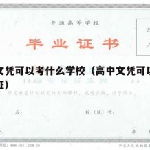 高中文凭可以考什么学校（高中文凭可以考些什么证）