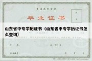 山东省中专学历证书（山东省中专学历证书怎么查询）