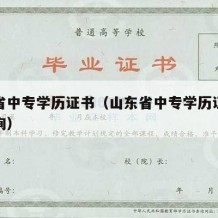 山东省中专学历证书（山东省中专学历证书怎么查询）