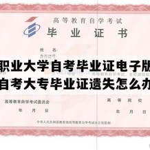 九江职业大学自考毕业证电子版图（江西自考大专毕业证遗失怎么办）