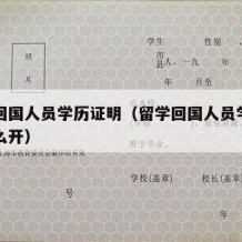 留学回国人员学历证明（留学回国人员学历证明怎么开）