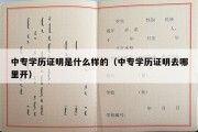 中专学历证明是什么样的（中专学历证明去哪里开）