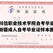 新疆科信职业技术学院自考毕业证样本（新疆成人自考毕业证样本图片）