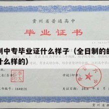 全日制中专毕业证什么样子（全日制的的中专证是什么样的）