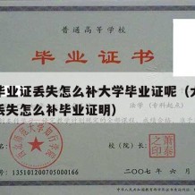 大学毕业证丢失怎么补大学毕业证呢（大学毕业证丢失怎么补毕业证明）