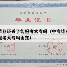 中专毕业证丢了能报考大专吗（中专毕业证丢了能报考大专吗山东）