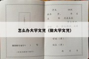 怎么办大学文凭（做大学文凭）