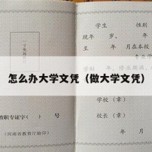 怎么办大学文凭（做大学文凭）