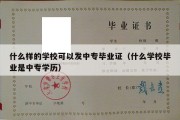 什么样的学校可以发中专毕业证（什么学校毕业是中专学历）