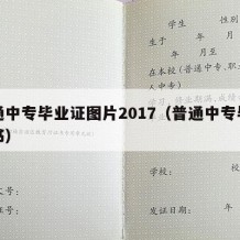 普通中专毕业证图片2017（普通中专毕业证书）