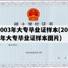 2003年大专毕业证样本(2003年大专毕业证样本图片)