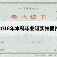 2016年本科毕业证实拍图片