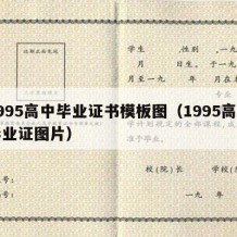 1995高中毕业证书模板图（1995高中毕业证图片）