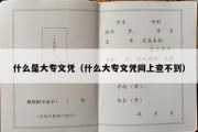 什么是大专文凭（什么大专文凭网上查不到）