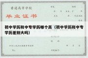 初中学历和中专学历哪个高（初中学历和中专学历差别大吗）