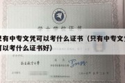 只有中专文凭可以考什么证书（只有中专文凭可以考什么证书好）