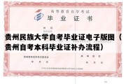 贵州民族大学自考毕业证电子版图（贵州自考本科毕业证补办流程）