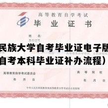 贵州民族大学自考毕业证电子版图（贵州自考本科毕业证补办流程）