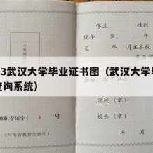 2003武汉大学毕业证书图（武汉大学毕业证查询系统）