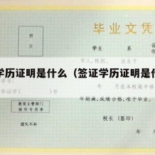 签证学历证明是什么（签证学历证明是什么意思）