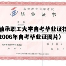 洛阳轴承职工大学自考毕业证样子图片（2006年自考毕业证图片）