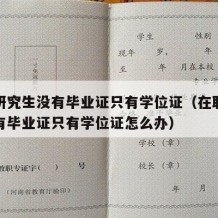 在职研究生没有毕业证只有学位证（在职研究生没有毕业证只有学位证怎么办）