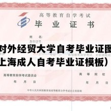 上海对外经贸大学自考毕业证图片样本（上海成人自考毕业证模板）