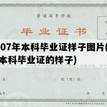 2007年本科毕业证样子图片(各种本科毕业证的样子)