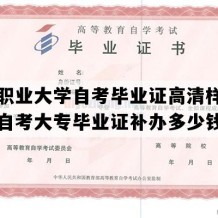 四平职业大学自考毕业证高清样本（吉林自考大专毕业证补办多少钱）