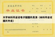 大学本科毕业证电子版图片高清（本科毕业证图片外皮）