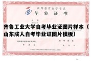 齐鲁工业大学自考毕业证图片样本（山东成人自考毕业证图片模板）