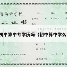 初中算中专学历吗（初中算中学么）